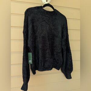 NWT Wild Fable Black Cowl Neck Sweater fuzzy XL